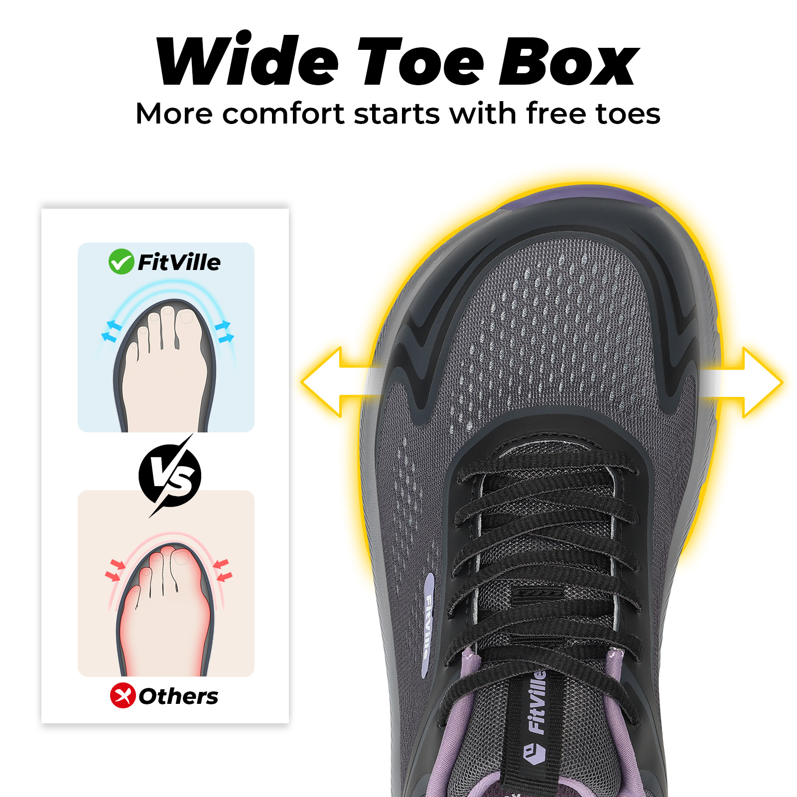 Fitville Women's Sports Shoes  - Wide Toe Box Running Sneakers 评论和价格