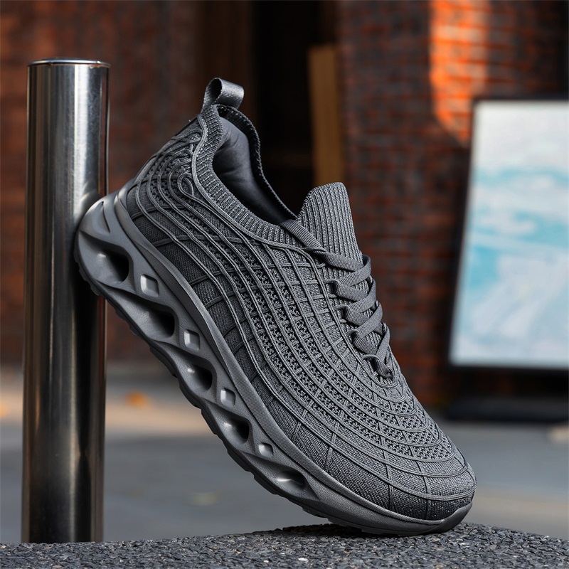 Men Wide Toe Box Diabetic Walk - Knit Fabric Lace Up Sneakers 评论和价格