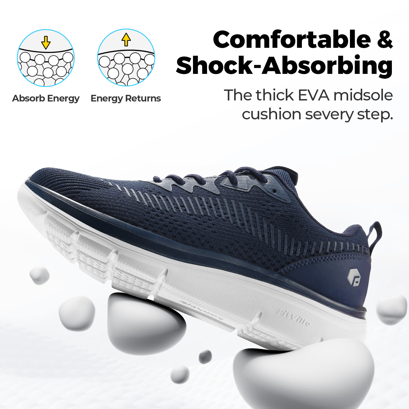 FitVille Men's Walking Shoes L - Breathable Mesh Athletic Shoes 评论和价格